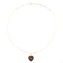 Collier Petit coeur quartz fumé