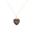 Collier Petit coeur quartz fumé