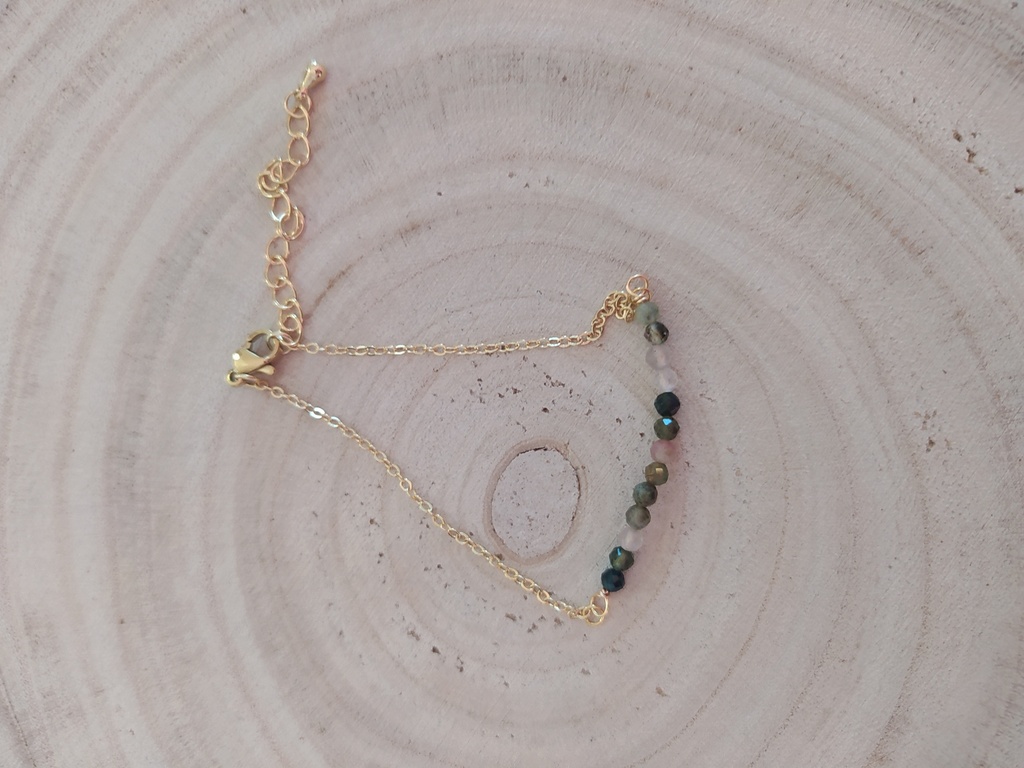 Bracelet Tourmaline melon d'eau 3mm