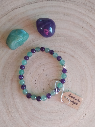 Améthyste et Aventurine 6mm