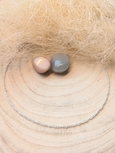 Collier Pierre de lune bleue 3mm
