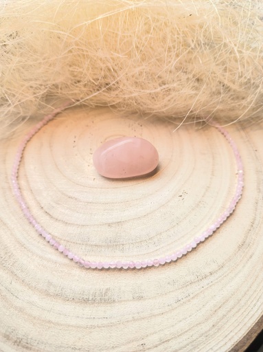 Collier Quartz rose 3mm