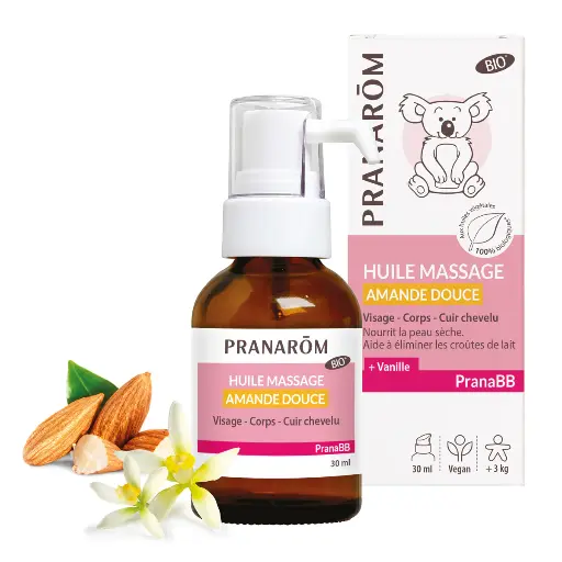 Huile massage Amande Douce bébé BIO